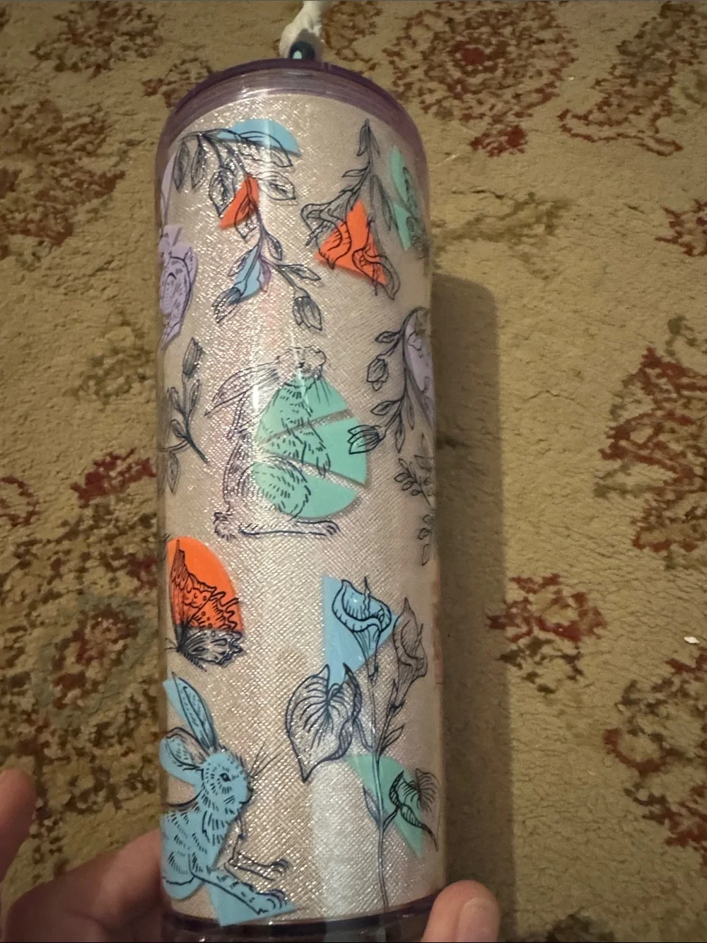 Starbucks Iridescent Lavender Butterfly Floral Tumbler Easter 2024